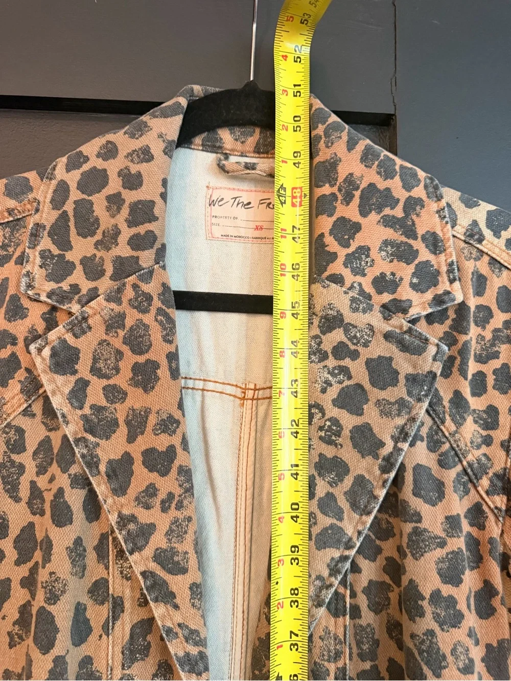 Free People Tan and Black Leopard Print Long Coat